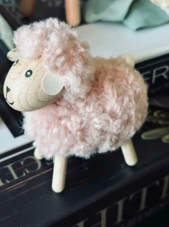 VIAMAJA Får i træ med pels - Rosa Discount