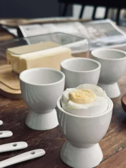 VIAMAJA Æggebæger i porcelæn - 4 stk med skeer Sale