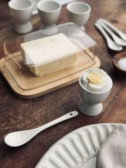 VIAMAJA Æggebæger i porcelæn - 4 stk med skeer Sale