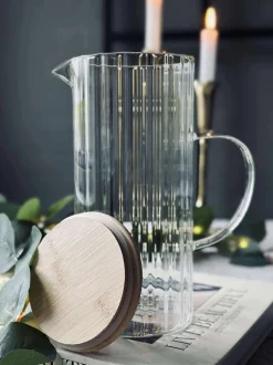 VIAMAJA Glas kande med bambus låg Best