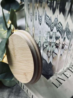 VIAMAJA Glas kande med bambus låg Best