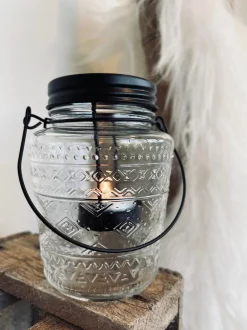 VIAMAJA Glas lanterne med mønster Sale