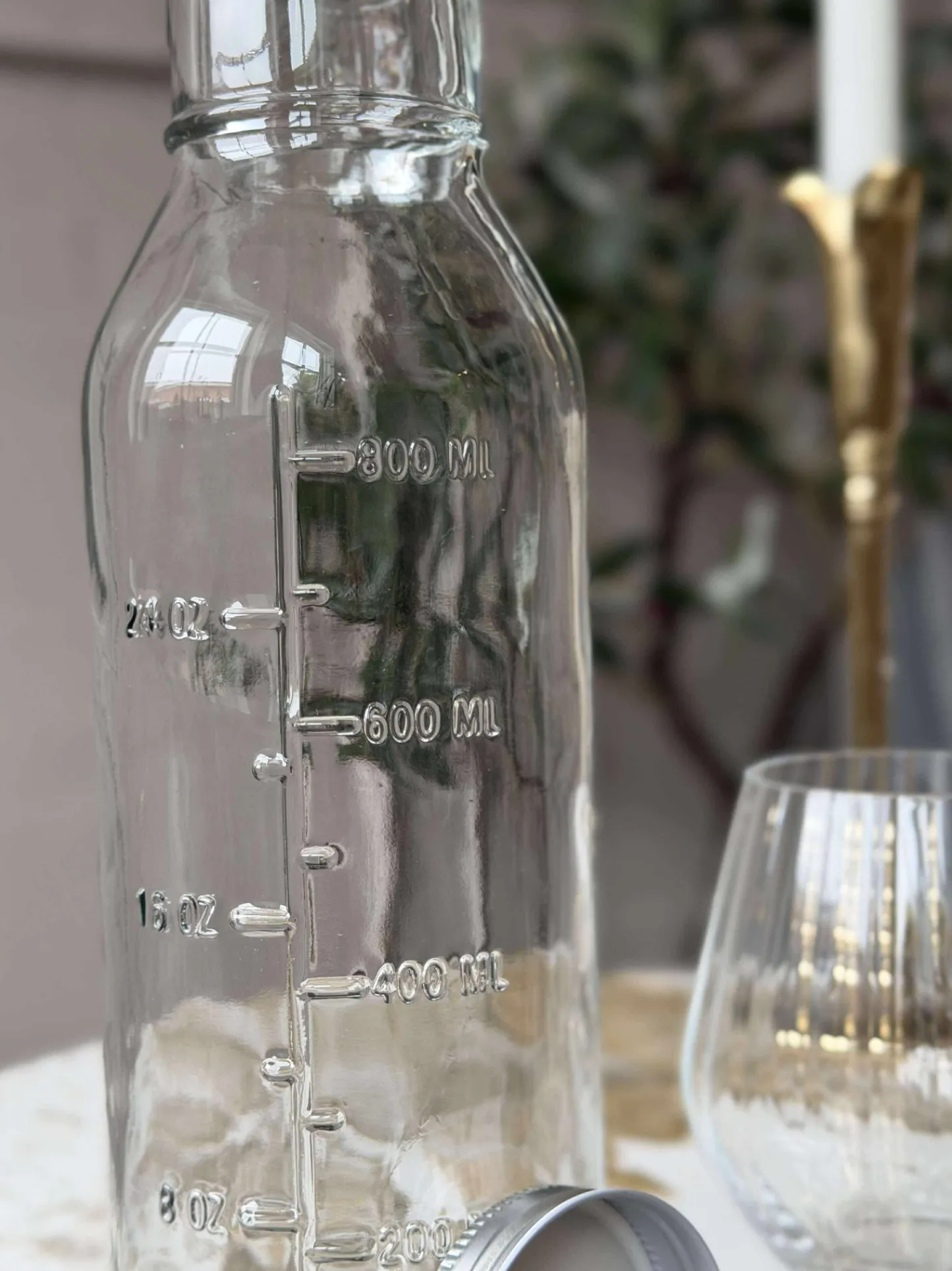 VIAMAJA Glasflaske med Måleenheder - 1000 ml Best