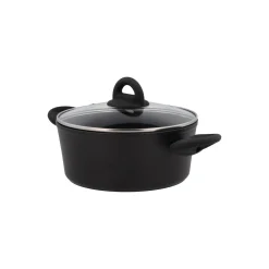 VIAMAJA Gryde - Med glaslåg - Aluminium/keramisk belægning New