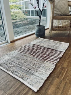 VIAMAJA Gulvtæppe i læder - 60x90 Natur / Brun New