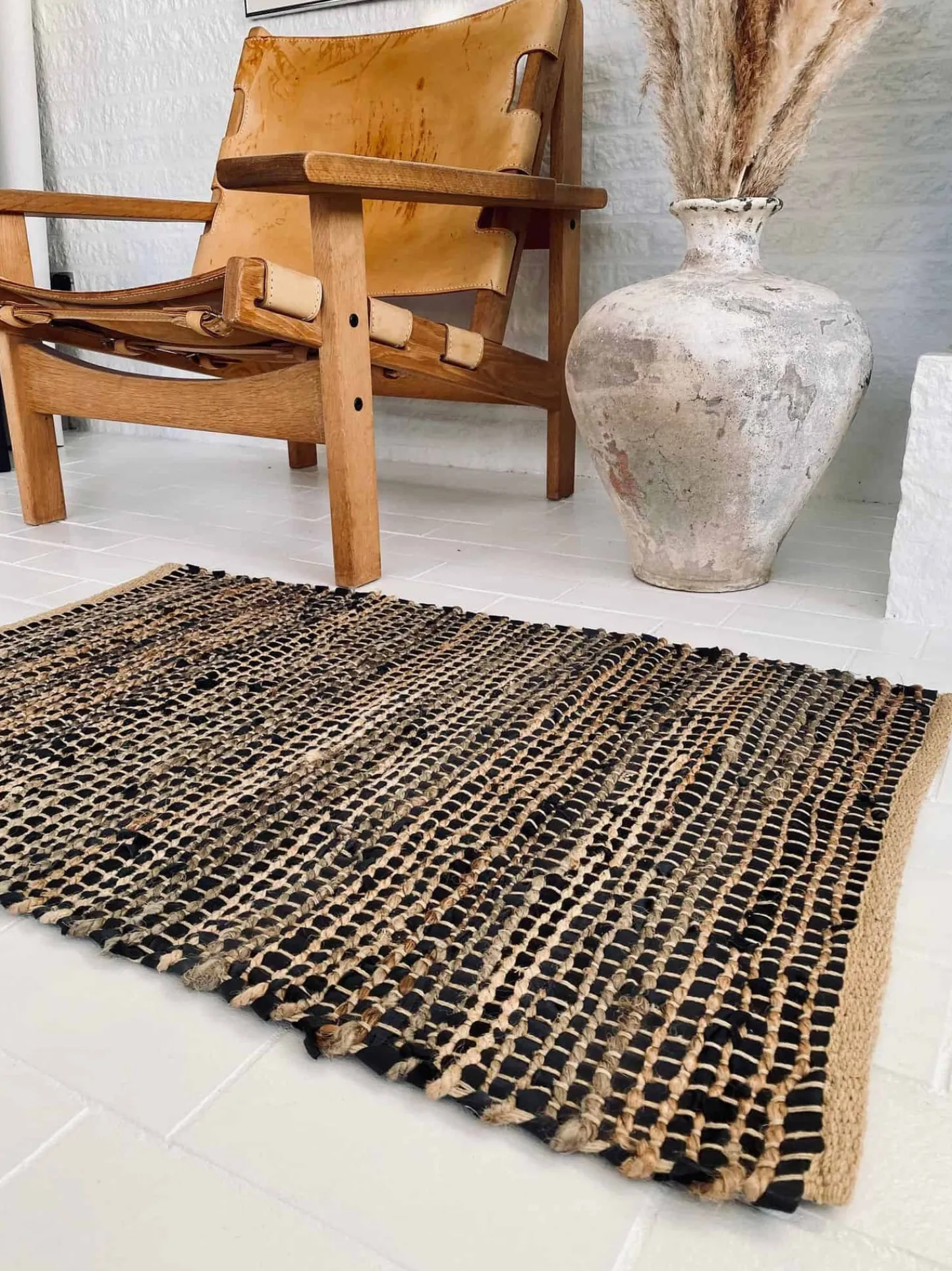 VIAMAJA Gulvtæppe i skind og jute / bademåtte – 60x90cm Sale