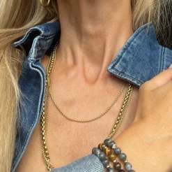 VIAMAJA Halskæde Roseanne 18k forgyldt - 59cm New
