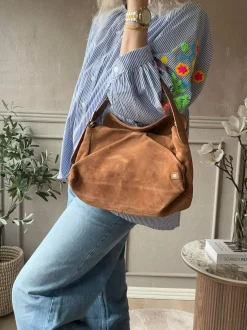 VIAMAJA Håndtaske Ruskind cognac