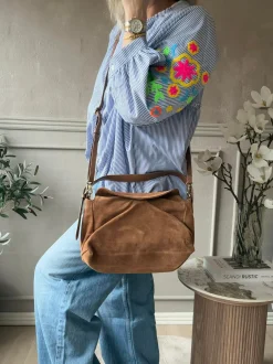 VIAMAJA Håndtaske Ruskind cognac