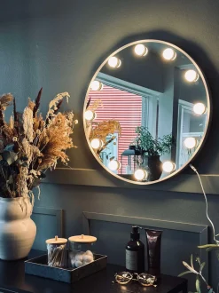 VIAMAJA Hollywood Makeup Spejl med lys - Dia 50cm New