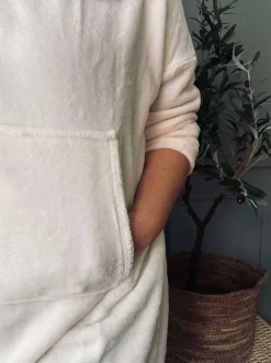 VIAMAJA Hoodie Fleece White - Oversize Clearance