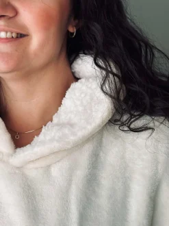 VIAMAJA Hoodie Fleece White - Oversize Clearance