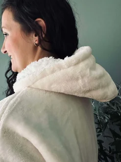 VIAMAJA Hoodie Fleece White - Oversize Clearance