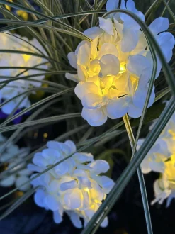 VIAMAJA Hortensia med solceller - Hvid Outlet