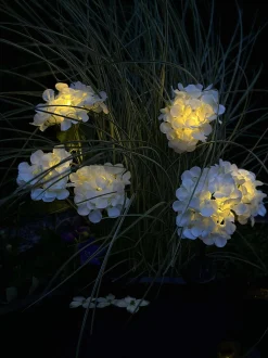 VIAMAJA Hortensia med solceller - Hvid Outlet