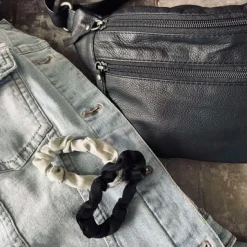 VIAMAJA Hårelastikker Scrunchie Black / Grey - 2 stk Outlet