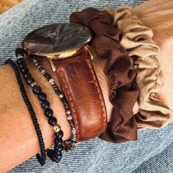 VIAMAJA Hårelastikker Scrunchie Brown - 2 stk Sale