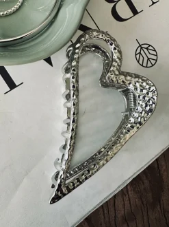 VIAMAJA Hårklemme – Silver heart Clearance