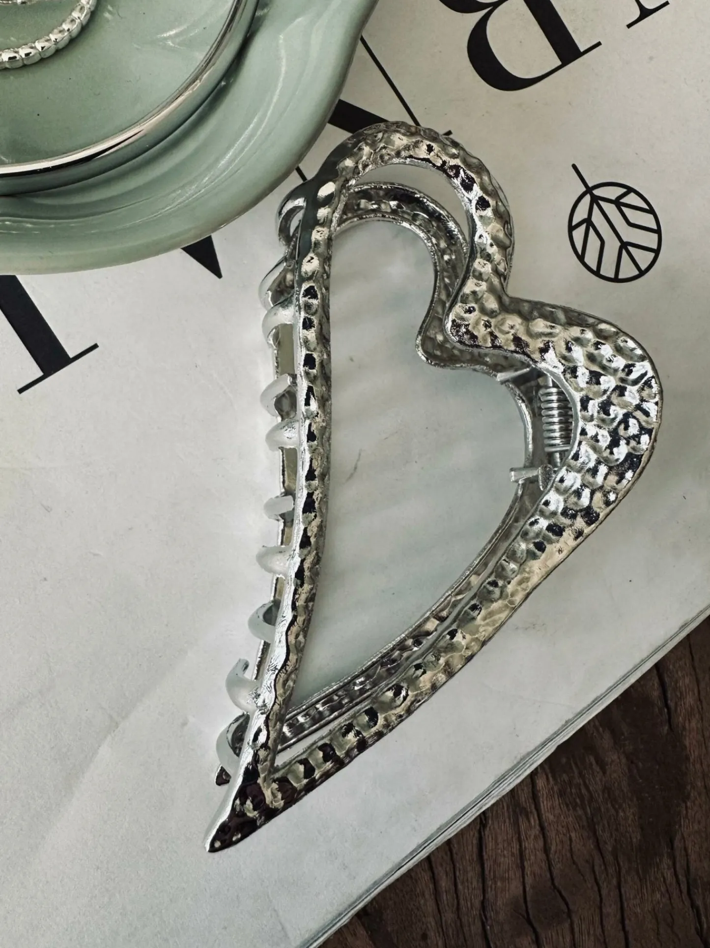 VIAMAJA Hårklemme – Silver heart Clearance