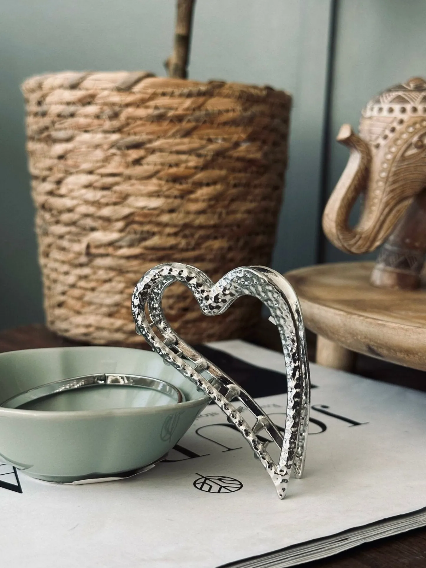 VIAMAJA Hårklemme – Silver heart Clearance