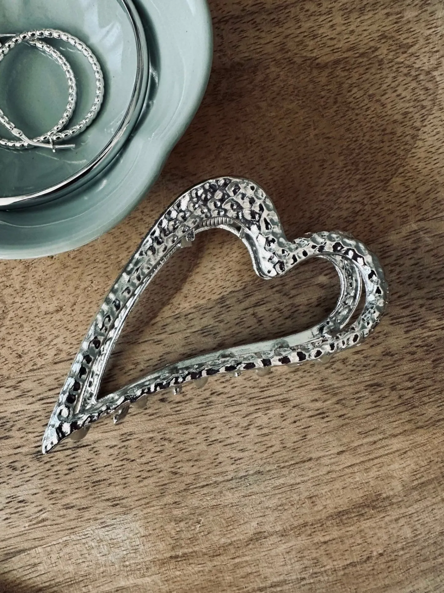 VIAMAJA Hårklemme – Silver heart Clearance