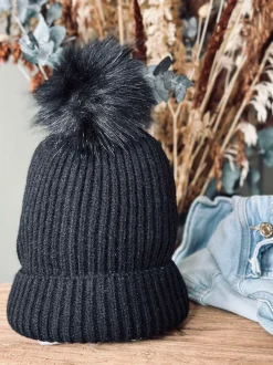 VIAMAJA Hue med kvast - Black Discount