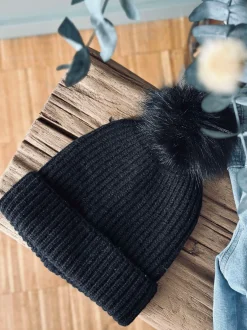 VIAMAJA Hue med kvast - Black Discount