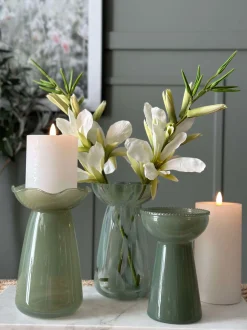 VIAMAJA Hyacintvase m. Blomsterkant - Grøn