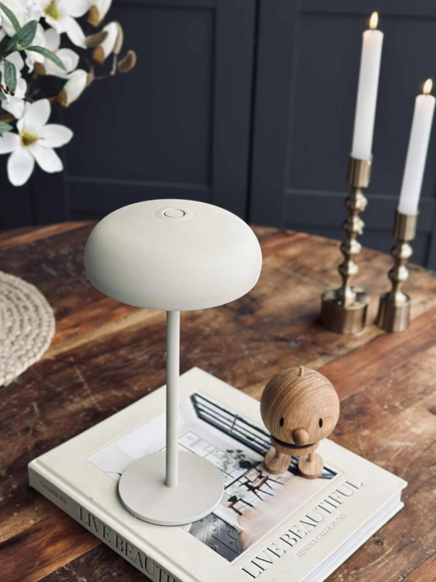 VIAMAJA Isolde LED touch bordlampe. Sort/Beige Hot