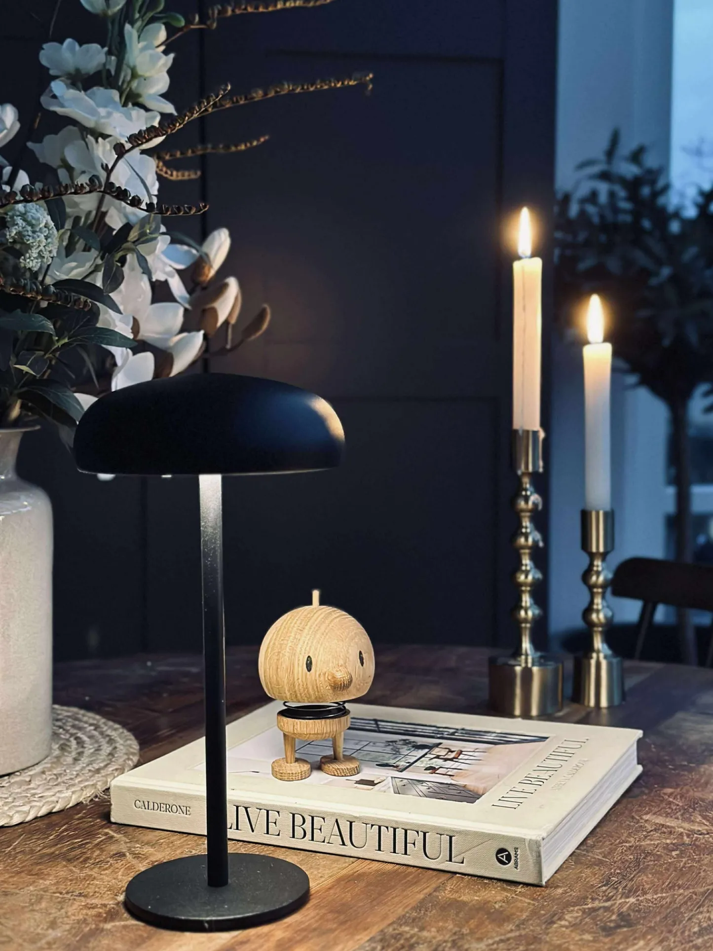 VIAMAJA Isolde LED touch bordlampe. Sort/Beige Hot