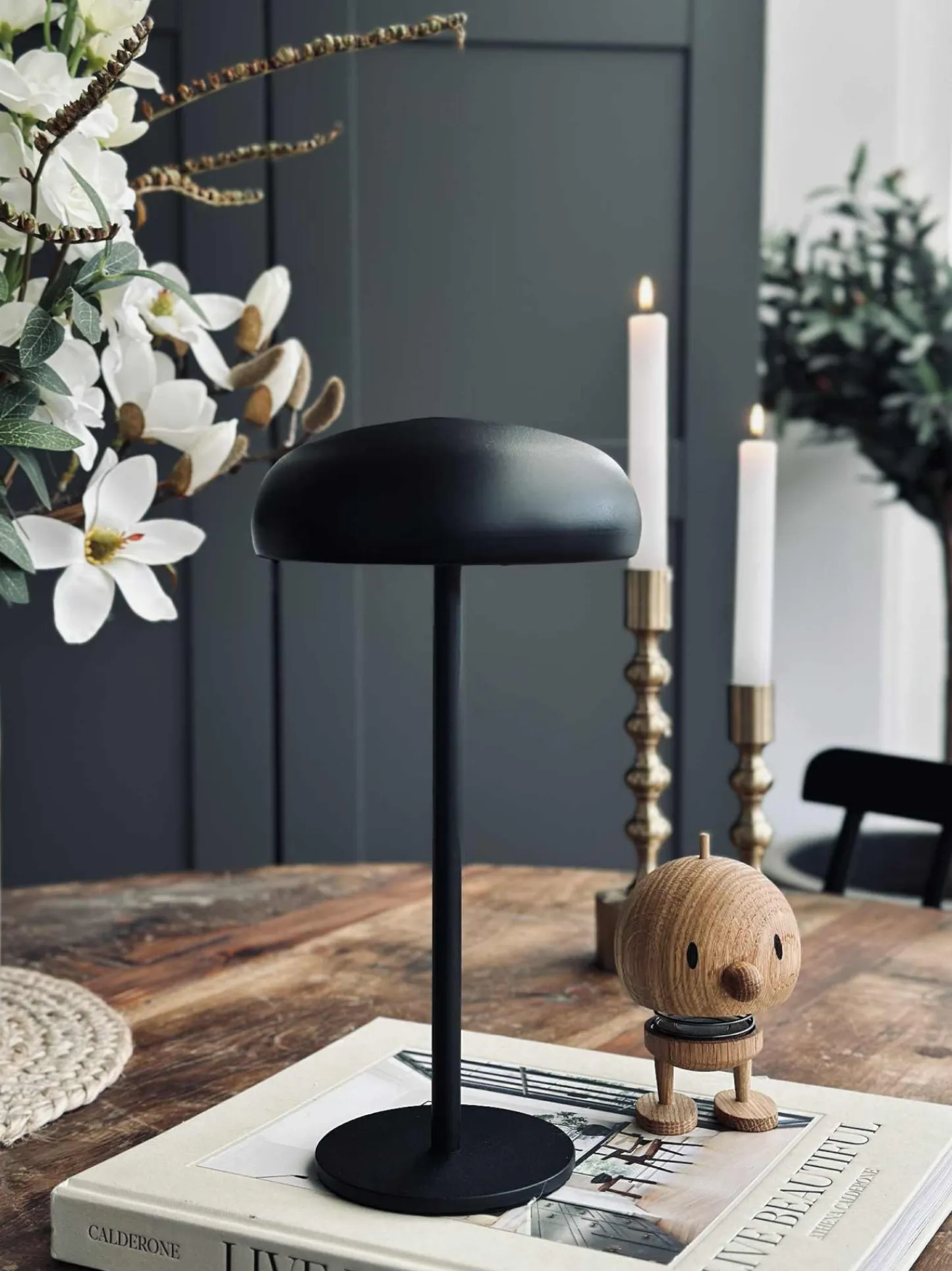 VIAMAJA Isolde LED touch bordlampe. Sort/Beige Hot