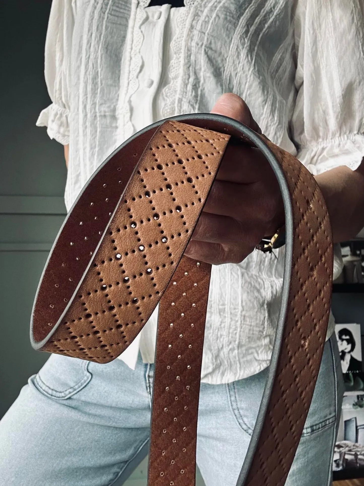 VIAMAJA Jeans bælte dekoreret med hulmønstre Clearance