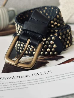 VIAMAJA Jeans bælte med nitter - Black / gold Outlet