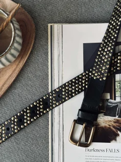 VIAMAJA Jeans bælte med nitter - Black / gold Outlet
