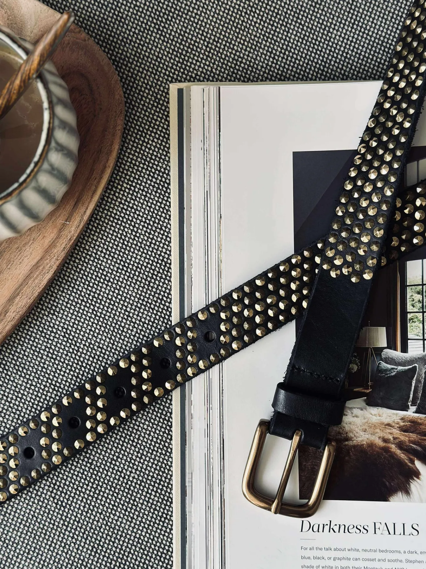 VIAMAJA Jeans bælte med nitter - Black / gold Outlet