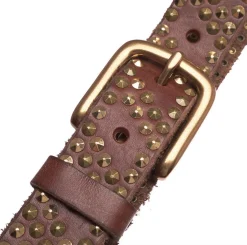 VIAMAJA Jeans bælte med nitter - Brown/ gold Outlet