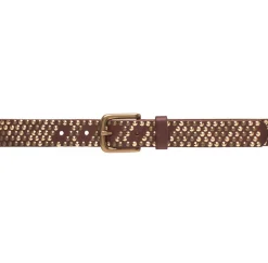 VIAMAJA Jeans bælte med nitter - Brown/ gold Outlet