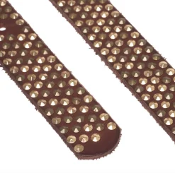 VIAMAJA Jeans bælte med nitter - Brown/ gold Outlet
