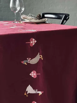 VIAMAJA Juledug 140x240 - Broderi med ænder