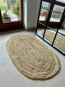 VIAMAJA Jutetæppe i flet - Oval Clearance