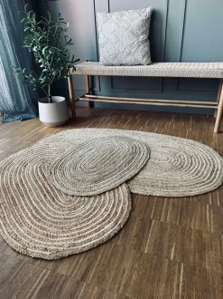 VIAMAJA Jutetæppe i flet - Oval Clearance