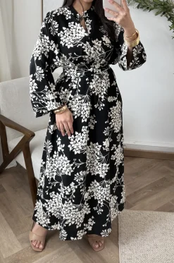 VIAMAJA Kjole flower Boheme - Black Outlet