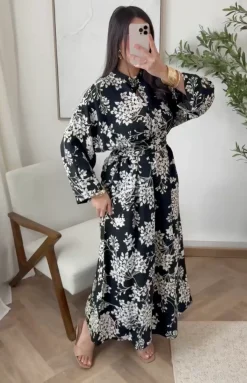 VIAMAJA Kjole flower Boheme - Black Outlet