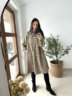VIAMAJA Kjole med guld print Sale