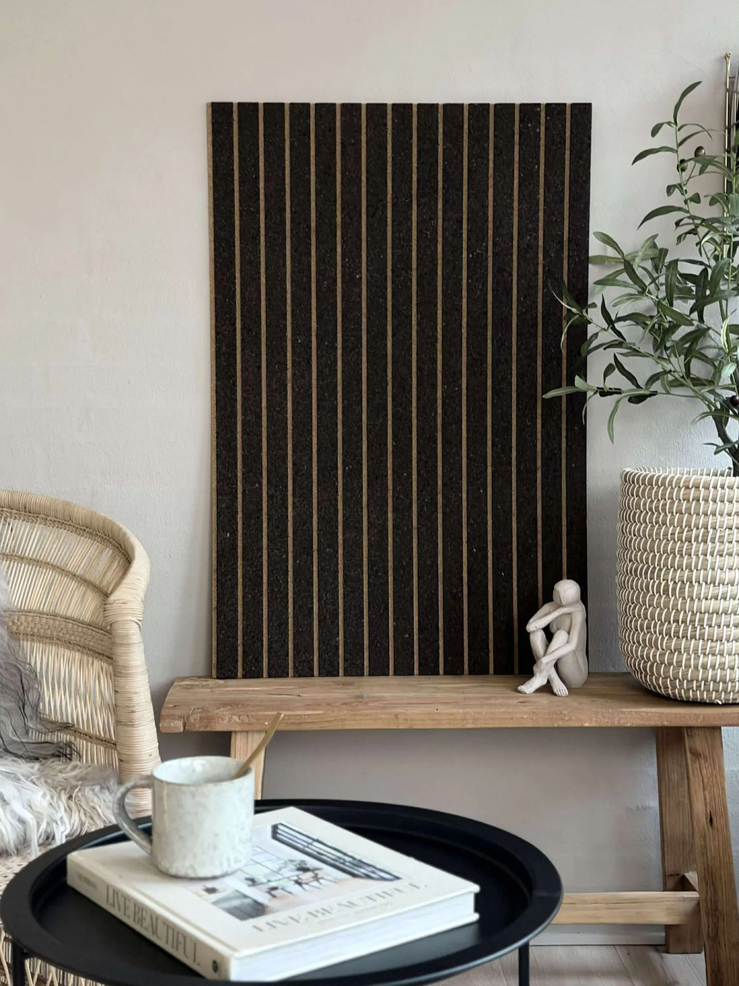 VIAMAJA Korkplade med panel effekt NEW Dark - Støjdæmpende
