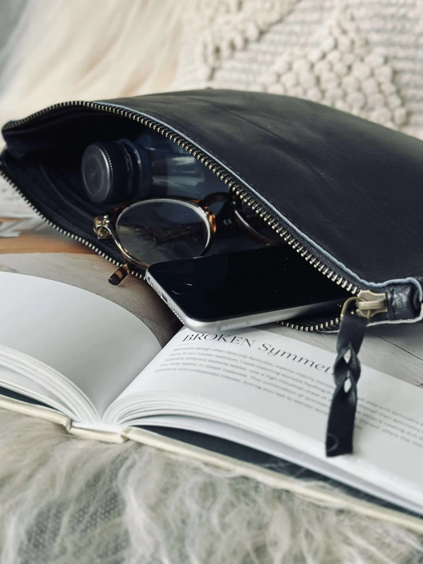 VIAMAJA Kosmetikpung / Clutch - Black leather New