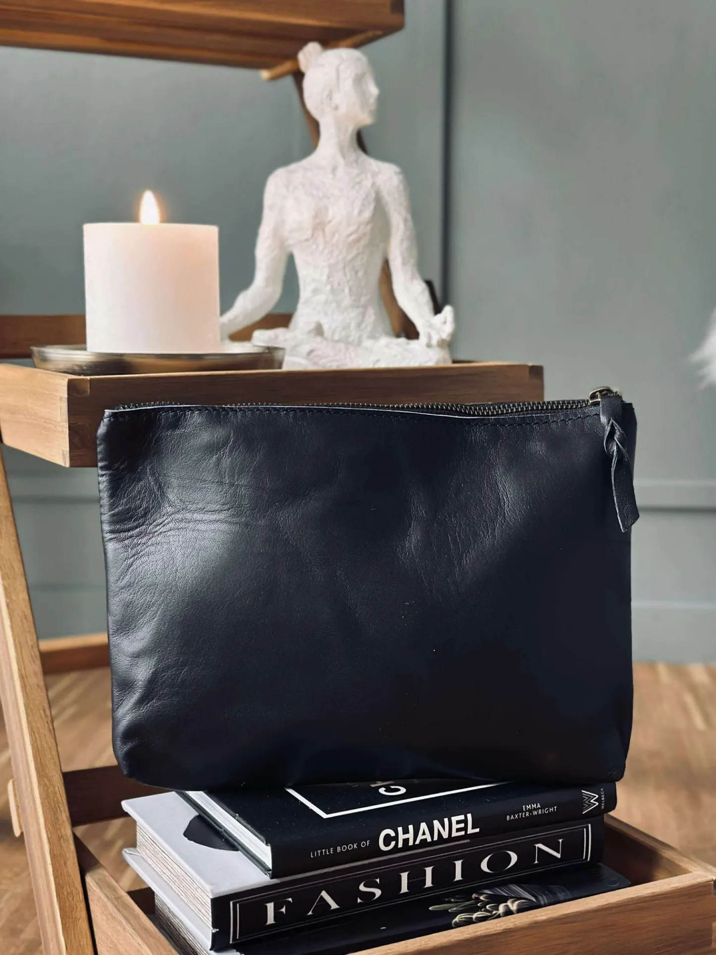 VIAMAJA Kosmetikpung / Clutch - Black leather New