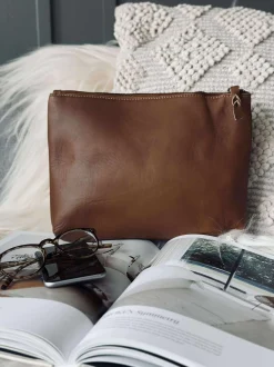 VIAMAJA Kosmetikpung / Clutch - Cognac leather Outlet