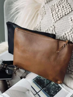 VIAMAJA Kosmetikpung / Clutch - Cognac leather Outlet
