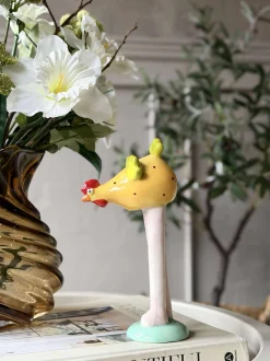 VIAMAJA Kylling med lange ben - Gul med prikker Online